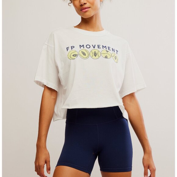 FP MOVEMENT Inspire Buti Logo Tee / Court Logo Ivory Combo - Picture 2 of 9